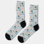 Scottish Terrier Painting Wheaten Original Dog Art Socken (Linkes Detail)