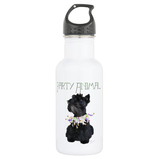 Scottish Terrier Party Animal Edelstahlflasche (Vorderseite)
