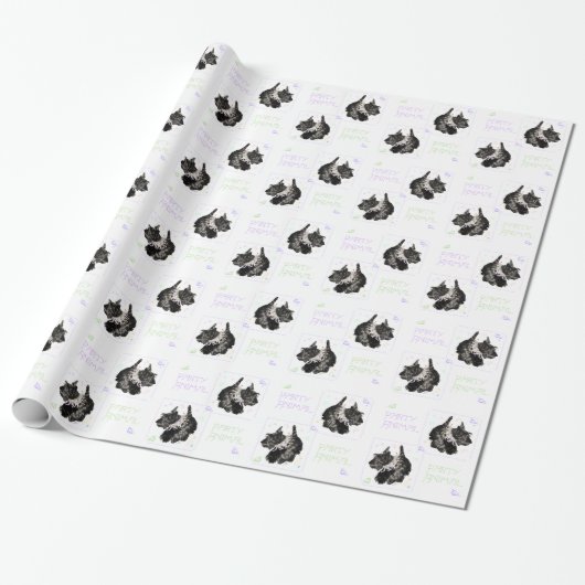 Scottish Terrier Party Animal Geschenkpapier (Ungerollt)