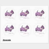 Scottish Terrier Party Animal Runder Aufkleber (Blatt)