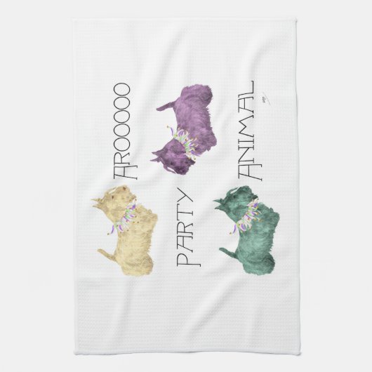 Scottish Terrier Party Animals Handtuch (Vertikal)
