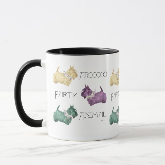 Scottish Terrier Party Animals Tasse (Links)