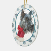 Scottish Terrier Paw Print Border Keramik Ornament (Links)