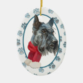 Scottish Terrier Paw Print Border Keramik Ornament (Vorne)