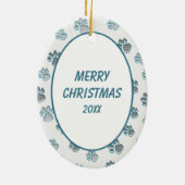 Scottish Terrier Paw Print Border Keramik Ornament (Hinten)