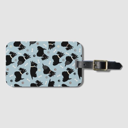 Scottish Terrier Paws and Bones Gepäckanhänger (Vorderseite (Horizontal))