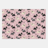 Scottish Terrier Paws and Bones Red Blue Pink Geschenkpapier Set (Vorderseite 3)