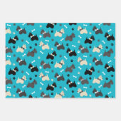 Scottish Terrier Paws and Bones Red Blue Pink Geschenkpapier Set (Vorderseite 2)