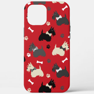 Scottish Terrier Paws and Bones Red Case-Mate iPhone Hülle
