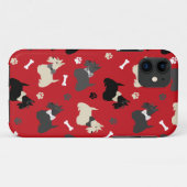 Scottish Terrier Paws and Bones Red Case-Mate iPhone Hülle (Rückseite (Horizontal))