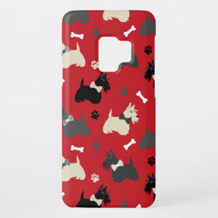 Scottish Terrier Paws and Bones Red Case-Mate Samsung Galaxy S9 Hülle