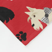 Scottish Terrier Paws and Bones Red Fleecedecke (Ecke)