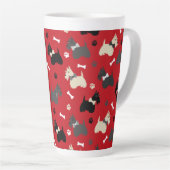 Scottish Terrier Paws and Bones Red Milchtasse (Rechte Ecke)