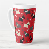 Scottish Terrier Paws and Bones Red Milchtasse (Linke Ecke)