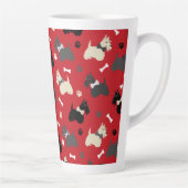 Scottish Terrier Paws and Bones Red Milchtasse (Rechts)