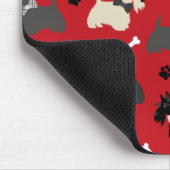 Scottish Terrier Paws and Bones Red Mousepad (Ecke)