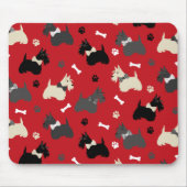 Scottish Terrier Paws and Bones Red Mousepad (Vorne)