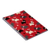 Scottish Terrier Paws and Bones Red Notizblock (Rechte Seite)