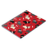 Scottish Terrier Paws and Bones Red Notizblock (Linke Seite)