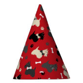 Scottish Terrier Paws and Bones Red Partyhütchen (Rechts)