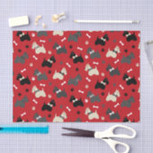 Scottish Terrier Paws and Bones Red Seidenpapier (Handwerk)