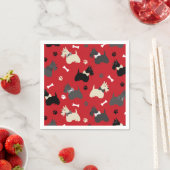 Scottish Terrier Paws and Bones Red Serviette (Beispiel)