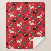 Scottish Terrier Paws and Bones Red Sherpadecke (Vorderseite)