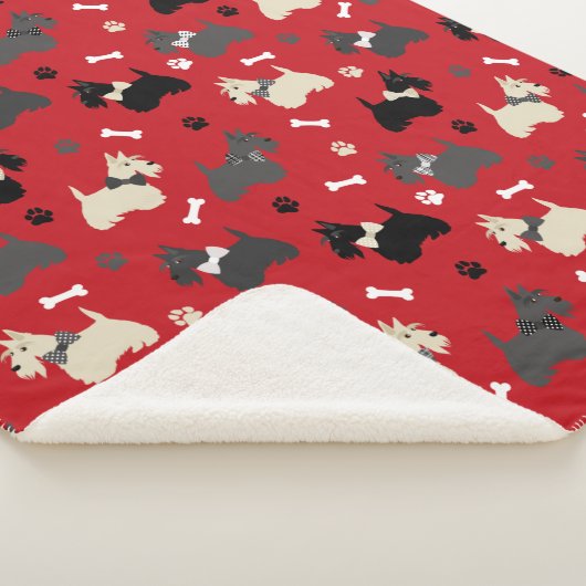 Scottish Terrier Paws and Bones Red Sherpadecke (3/4)