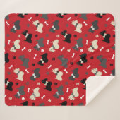 Scottish Terrier Paws and Bones Red Sherpadecke (Vorderseite (Horizontal))