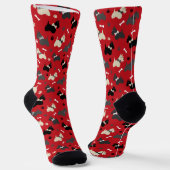 Scottish Terrier Paws and Bones Red Socken (Gewinkelt)