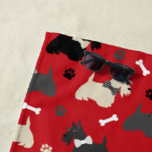 Scottish Terrier Paws and Bones Red Strandtuch (Beispiel)