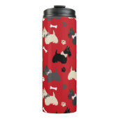 Scottish Terrier Paws and Bones Red Thermosbecher (Vorderseite)