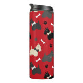 Scottish Terrier Paws and Bones Red Thermosbecher (Nach rechts gedreht)