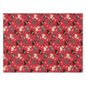 Scottish Terrier Paws and Bones Red Tischdecke (Vorderseite (Horizontal))