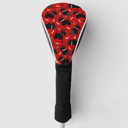 Scottish Terrier Paws and Bones Scottie Golf Headcover (Vorderseite)