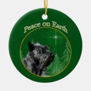 Scottish Terrier Peace Keramik Ornament