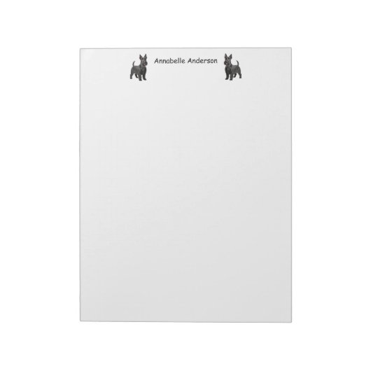 Scottish Terrier Personalize Notizblock (Rotiert)
