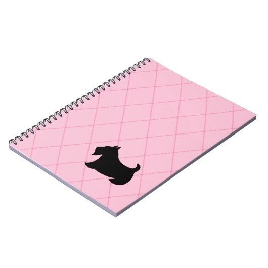 Scottish Terrier Pink Notebook Notizblock (Linke Seite)