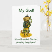 Scottish Terrier Playing Bagpipe Spaß Birthday Karte (Gelbe Blume)