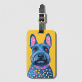 Scottish Terrier Polka Dot Pop Art Gepäckstück Tag Gepäckanhänger