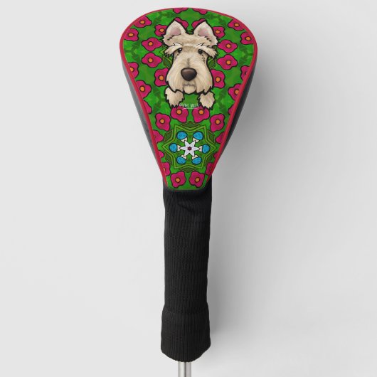 Scottish Terrier Poppies Golf Headcover (Vorderseite)