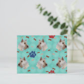 Scottish Terrier Portrait Postkarte (Stehend Vorderseite)