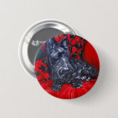 Scottish-Terrier-Porträt Haggis Button (Vorne & Hinten)