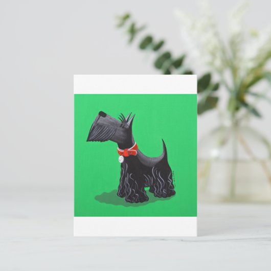 Scottish Terrier Postkarte (Stehend Vorderseite)