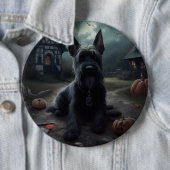 Scottish Terrier Pumpkins Halloween Beängstigend Button (Beispiel)