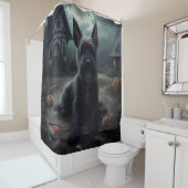 Scottish Terrier Pumpkins Halloween Beängstigend Duschvorhang (Beispiel)