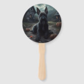 Scottish Terrier Pumpkins Halloween Beängstigend Fächer (Vorderseite)