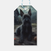 Scottish Terrier Pumpkins Halloween Beängstigend Geschenkanhänger (Rückseite)