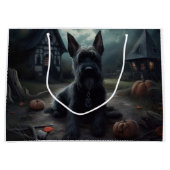 Scottish Terrier Pumpkins Halloween Beängstigend Große Geschenktüte (Vorderseite)