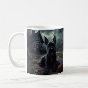 Scottish Terrier Pumpkins Halloween Beängstigend Kaffeetasse